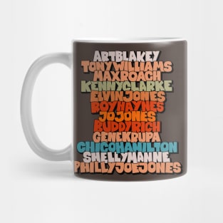 Jazz Legends in Type: The Drummers Mug